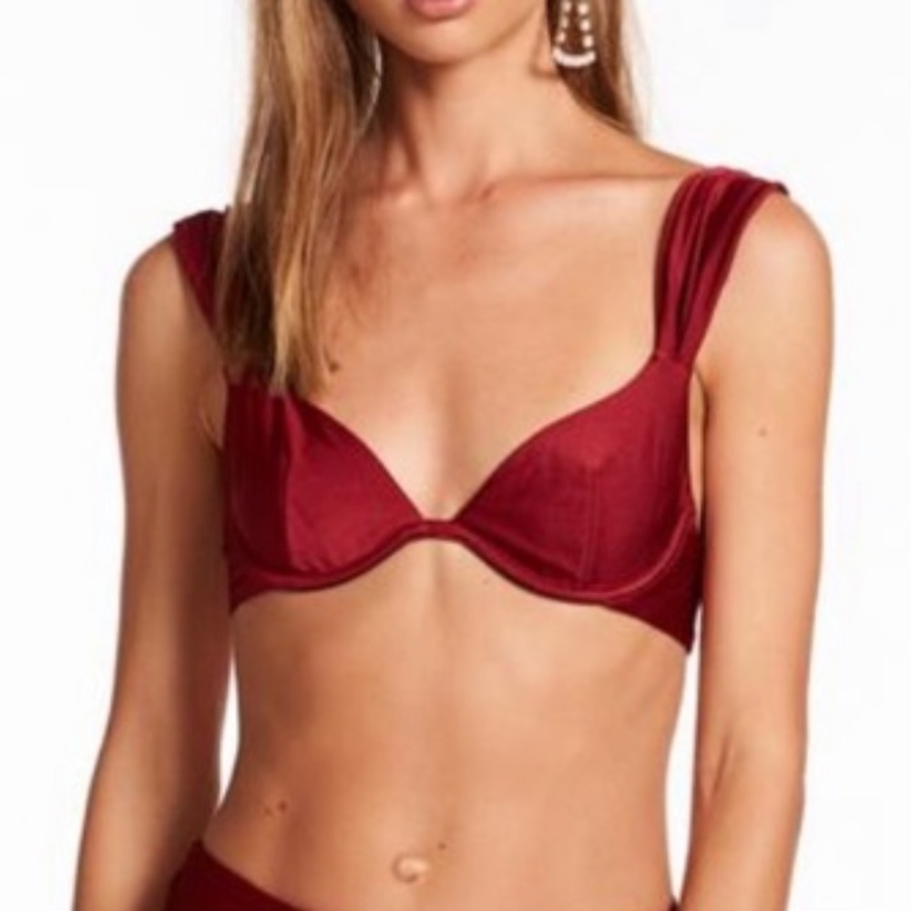 Burgundy lioness bikini top